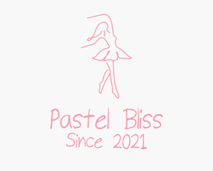 Pink Ballet Dancer logo design