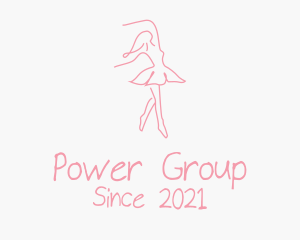 Dancing - Pink Ballet Dancer logo design