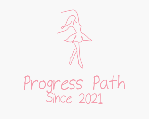 Pink Ballet Dancer logo design