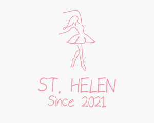 Pink Ballet Dancer logo design