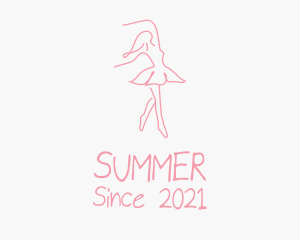 Pink Ballet Dancer logo design