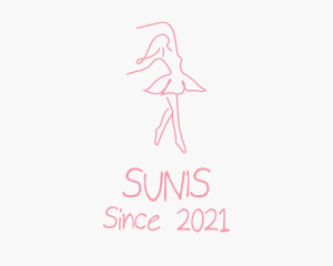 Pink Ballet Dancer logo design