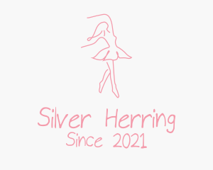 Pink Ballet Dancer logo design