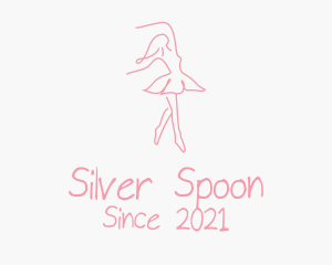 Pink Ballet Dancer logo design