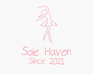 Pink Ballet Dancer logo design