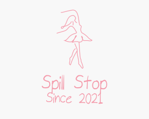 Pink Ballet Dancer logo design