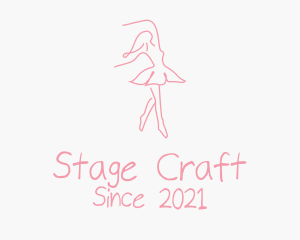 Theater - Pink Ballet Dancer logo design