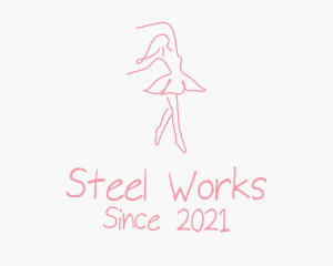 Pink Ballet Dancer logo design