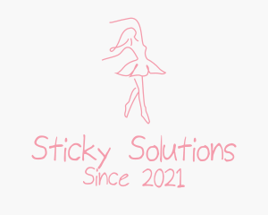 Pink Ballet Dancer logo design