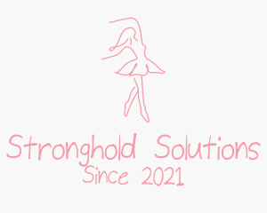 Pink Ballet Dancer logo design