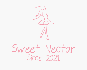 Pink Ballet Dancer logo design