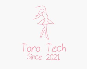 Pink Ballet Dancer logo design