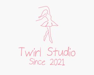 Pink Ballet Dancer logo design