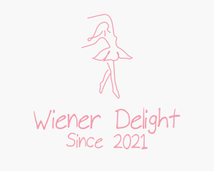 Pink Ballet Dancer logo design