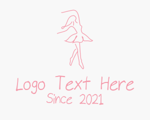 Perform - Pink Ballet Dancer logo design