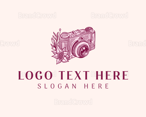 Camera Photography Floral Logo