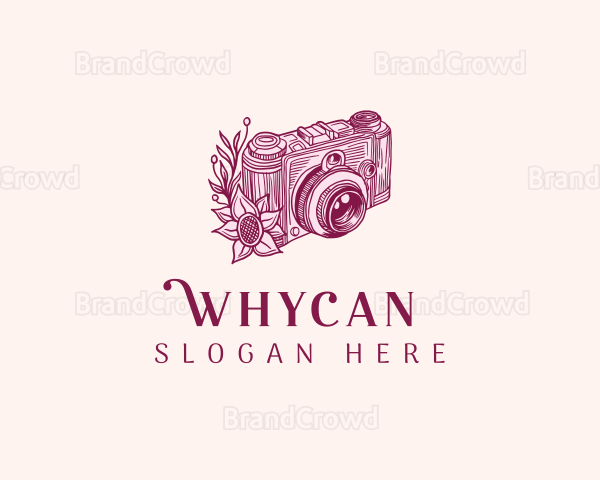 Camera Photography Floral Logo