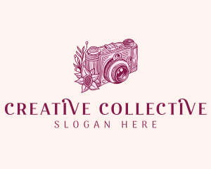 Camera Photography Floral logo design