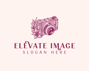 Camera Photography Floral logo design