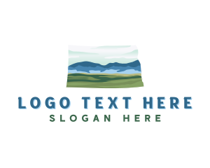 Map - North Dakota Outdoor Landscape logo design