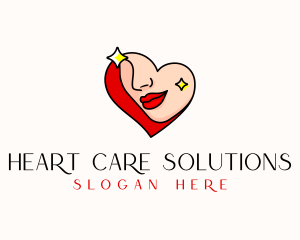 Heart Female Lips logo design