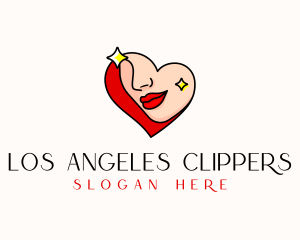 Style - Heart Female Lips logo design