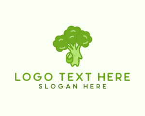 Whole Food - Broccoli Fresh Vegetable Vegetarian logo design