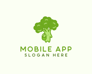 Broccoli Fresh Vegetable Vegetarian Logo