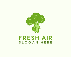 Broccoli Fresh Vegetable Vegetarian logo design