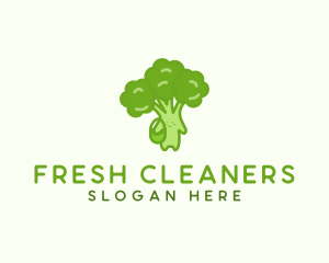 Broccoli Fresh Vegetable Vegetarian logo design