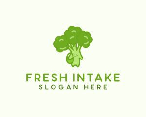 Broccoli Fresh Vegetable Vegetarian logo design