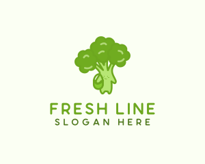 Broccoli Fresh Vegetable Vegetarian logo design