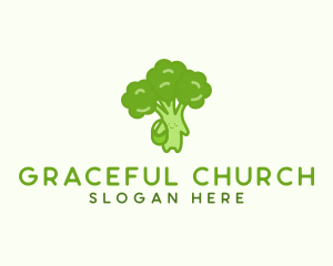 Whole Food - Broccoli Fresh Vegetable Vegetarian logo design