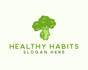 Broccoli Fresh Vegetable Vegetarian logo design