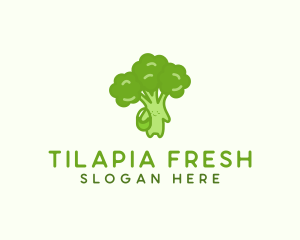 Broccoli Fresh Vegetable Vegetarian logo design