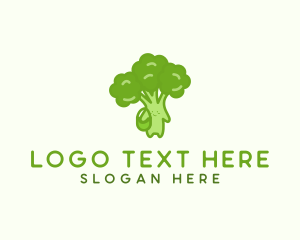 Nourishment - Broccoli Fresh Vegetable Vegetarian logo design