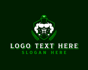 Weightlifting - Army Soldier Gym logo design