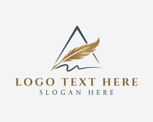 Feather - Quill Feather Pen logo design