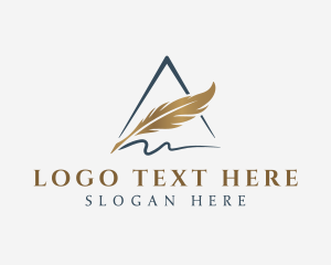 Learning - Quill Feather Pen logo design