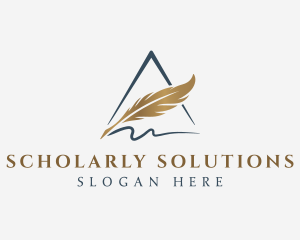 Scholar - Quill Feather Pen logo design