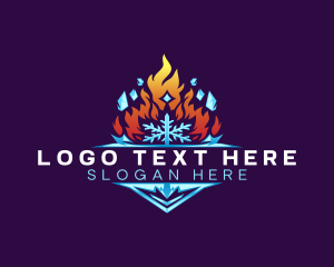 Snow - Ice Shard Flame logo design