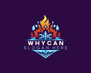 Freezer - Ice Shard Flame logo design