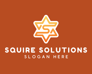 Hexagram Star Letter S logo design