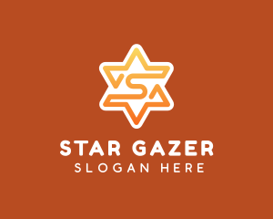 Hexagram Star Letter S logo design