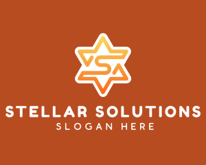 Hexagram Star Letter S logo design