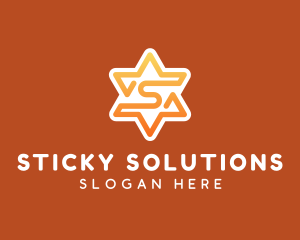 Hexagram Star Letter S logo design