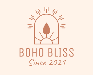 Boho Sun Candle logo design