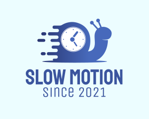 Slug - Fast Snail Clock logo design