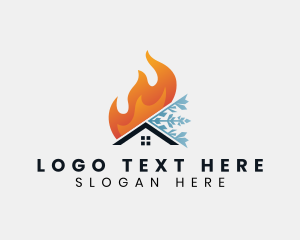 Heat - Fire Ice House logo design