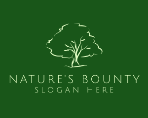 Green Oak Tree Nature logo design